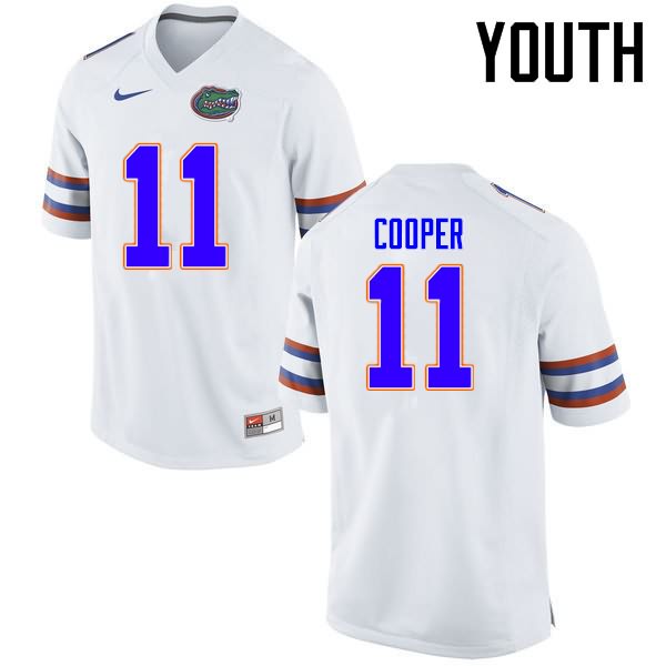 NCAA Florida Gators Riley Cooper Youth #11 Nike White Stitched Authentic College Football Jersey MEI6364CI